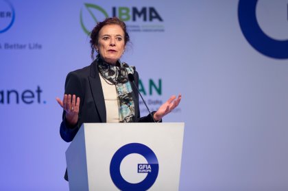 Prof Louise O. Fresco, president of the executive board, Wageningen UR, the Netherlands, gave a keynote address at the Agtech Leaders Summit at the GFIA Europe. Photo: Koos Groenewold Prof Louise O. Fresco, president of the executive board, Wageningen UR, the Netherlands, gave a keynote address at the Agtech Leaders Summit at the GFIA Europe. Photo: Koos Groenewold