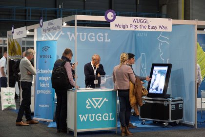 The Austrian company Wuggl presented its concept to measure a pig’s weight using a mobile device. Photo: Koos Groenewold The Austrian company Wuggl presented its concept to measure a pig’s weight using a mobile device. Photo: Koos Groenewold
