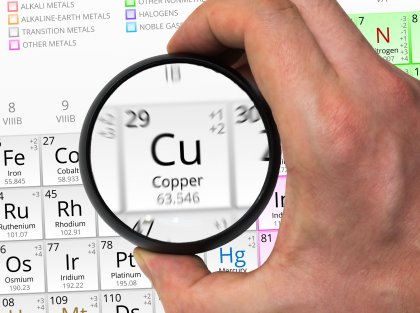 Copper is an essential trace element for all forms of life. Photo: Shutterstock} Copper is an essential trace element for all forms of life. Photo: Shutterstock}
