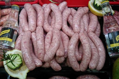 For gin lovers: Sausages containing a hint of gin & tonic. Photo: Chris McCullough For gin lovers: Sausages containing a hint of gin & tonic. Photo: Chris McCullough