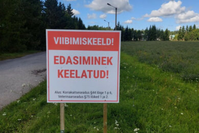 An Estonian warning sign telling people to stay away. Photo: PTA