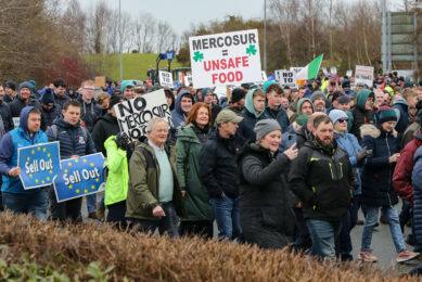 One of the largest protests against the EU-Mercosur deal took place in Ireland this weekend. Photo: ANP