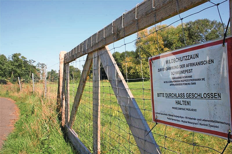 A sign in Hesse state, Germany, warning visitors about ASF infections. Photo: Twan Wiermans
